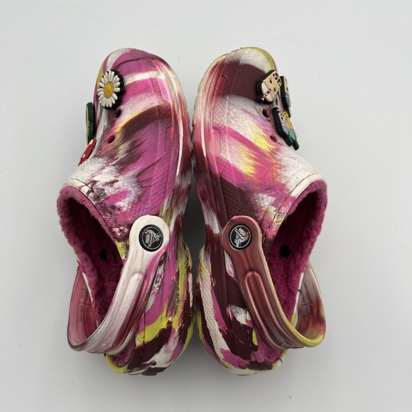 Crocs Clogs Shoes Girls Size J1 Pink Colorful Slip On Lined Sandals Comfort - Picture 10 of 15